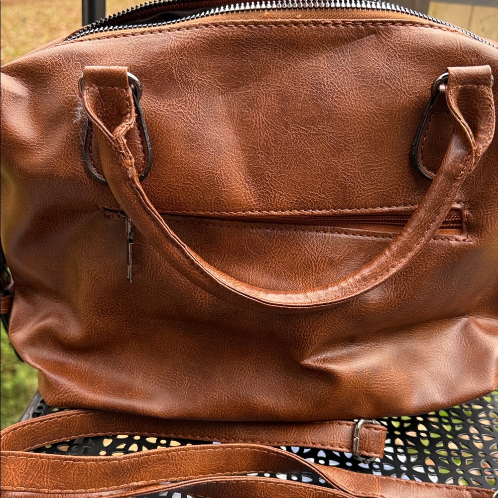 NWOTS Source Unknown Tan Leather Satchel - Picture 8 of 10